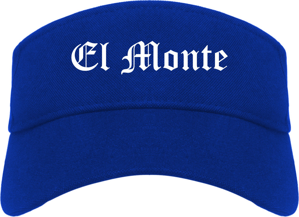 El Monte California CA Old English Mens Visor Cap Hat Royal Blue