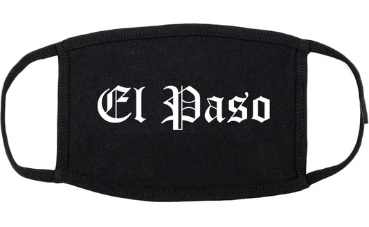 El Paso Texas TX Old English Cotton Face Mask Black
