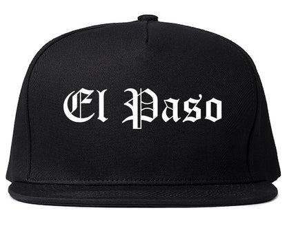El Paso Texas TX Old English Mens Snapback Hat Black