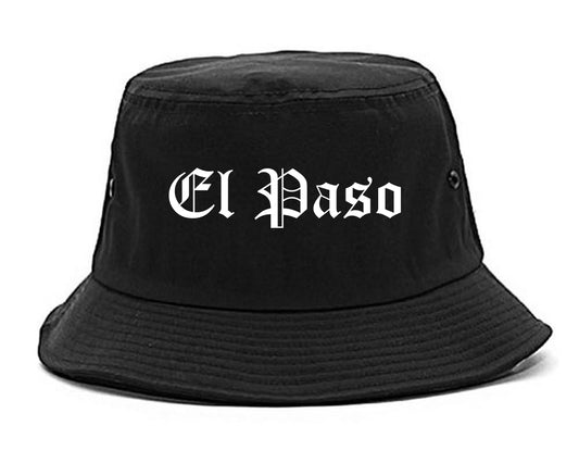 El Paso Texas TX Old English Mens Bucket Hat Black