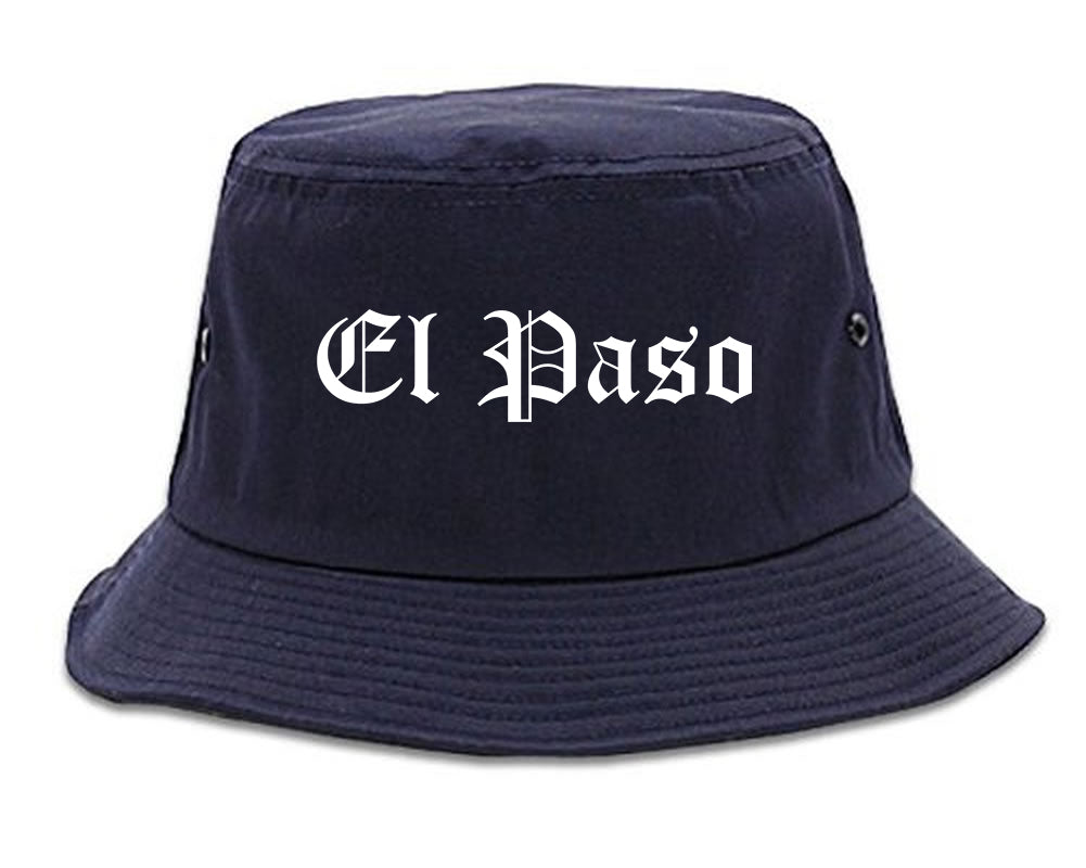 El Paso Texas TX Old English Mens Bucket Hat Navy Blue