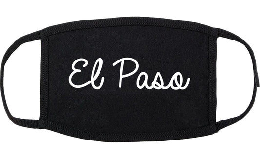 El Paso Texas TX Script Cotton Face Mask Black