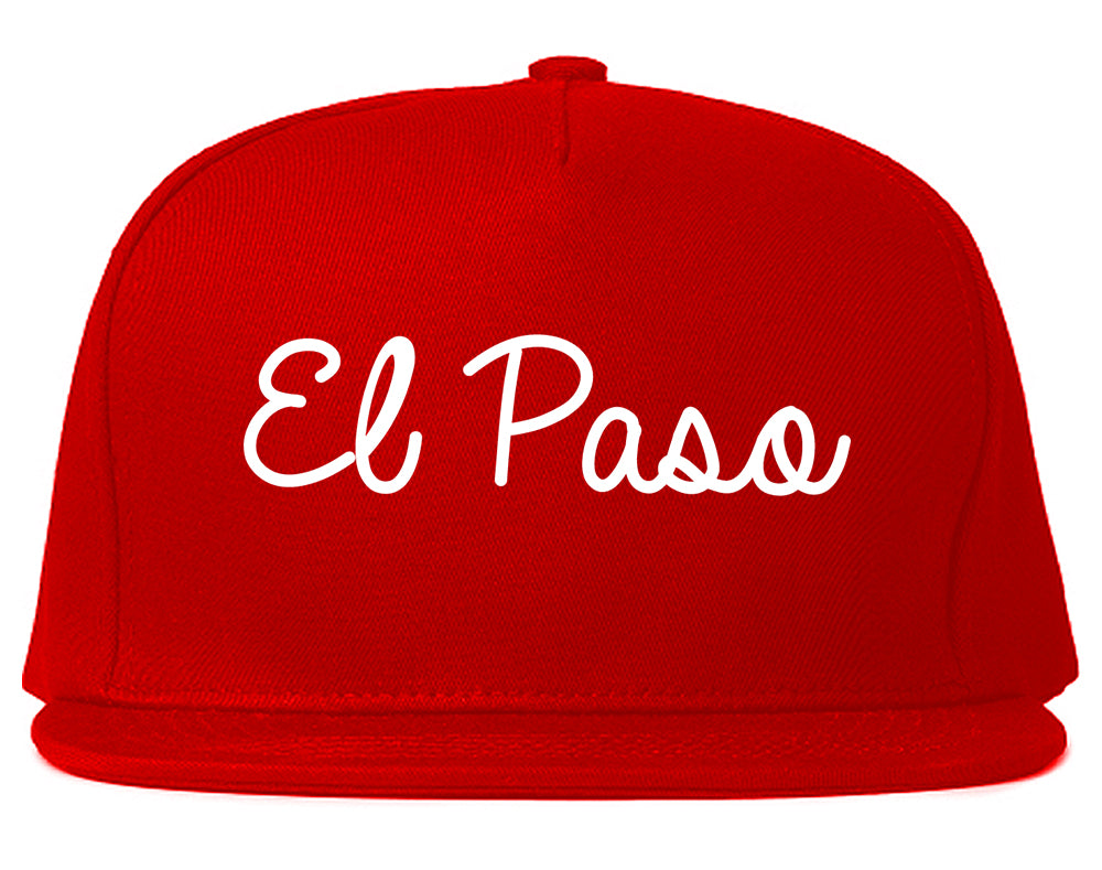 El Paso Texas TX Script Mens Snapback Hat Red