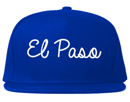 El Paso Texas TX Script Mens Snapback Hat Royal Blue