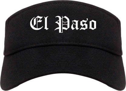 El Paso Texas TX Old English Mens Visor Cap Hat Black