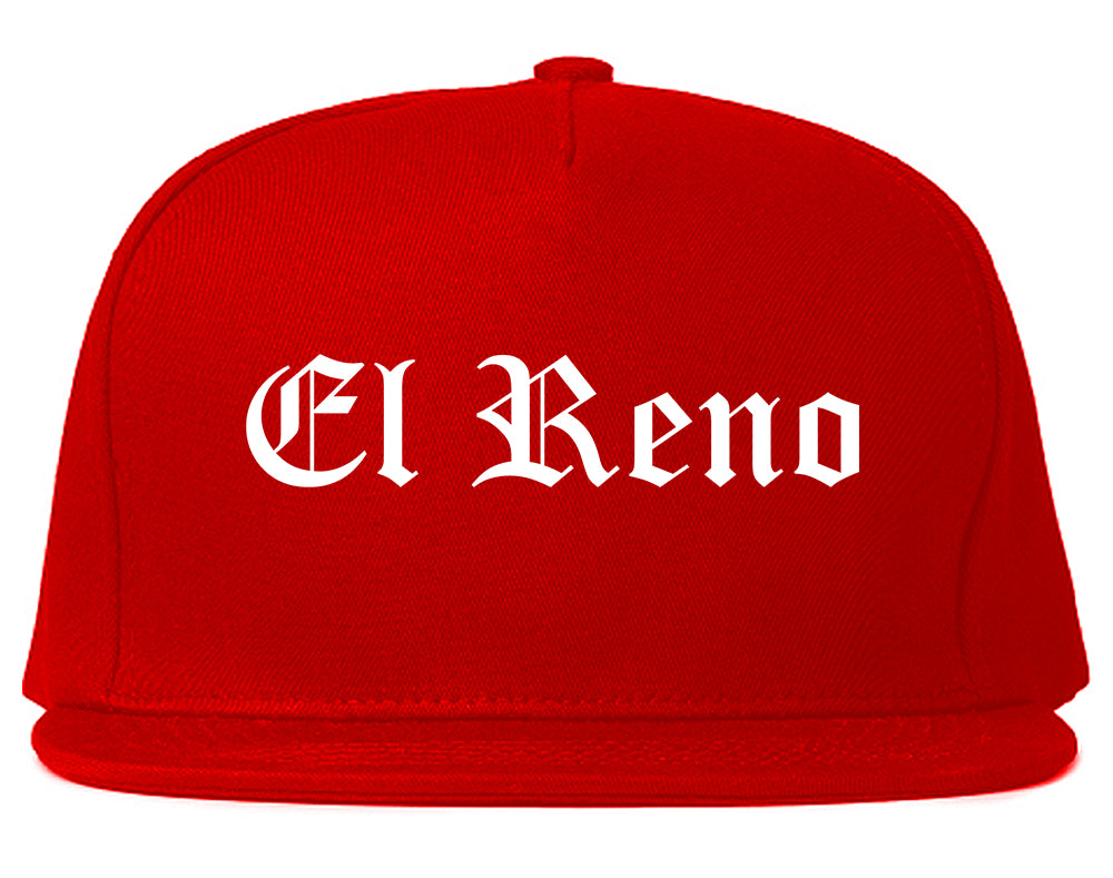 El Reno Oklahoma OK Old English Mens Snapback Hat Red