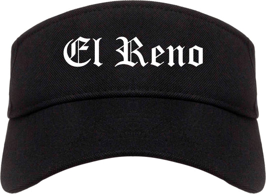 El Reno Oklahoma OK Old English Mens Visor Cap Hat Black