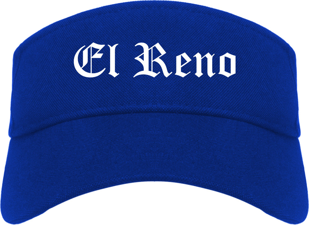 El Reno Oklahoma OK Old English Mens Visor Cap Hat Royal Blue