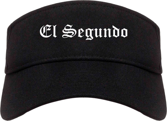 El Segundo California CA Old English Mens Visor Cap Hat Black