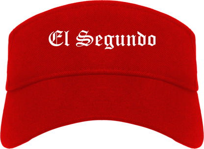 El Segundo California CA Old English Mens Visor Cap Hat Red