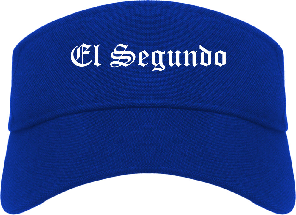 El Segundo California CA Old English Mens Visor Cap Hat Royal Blue