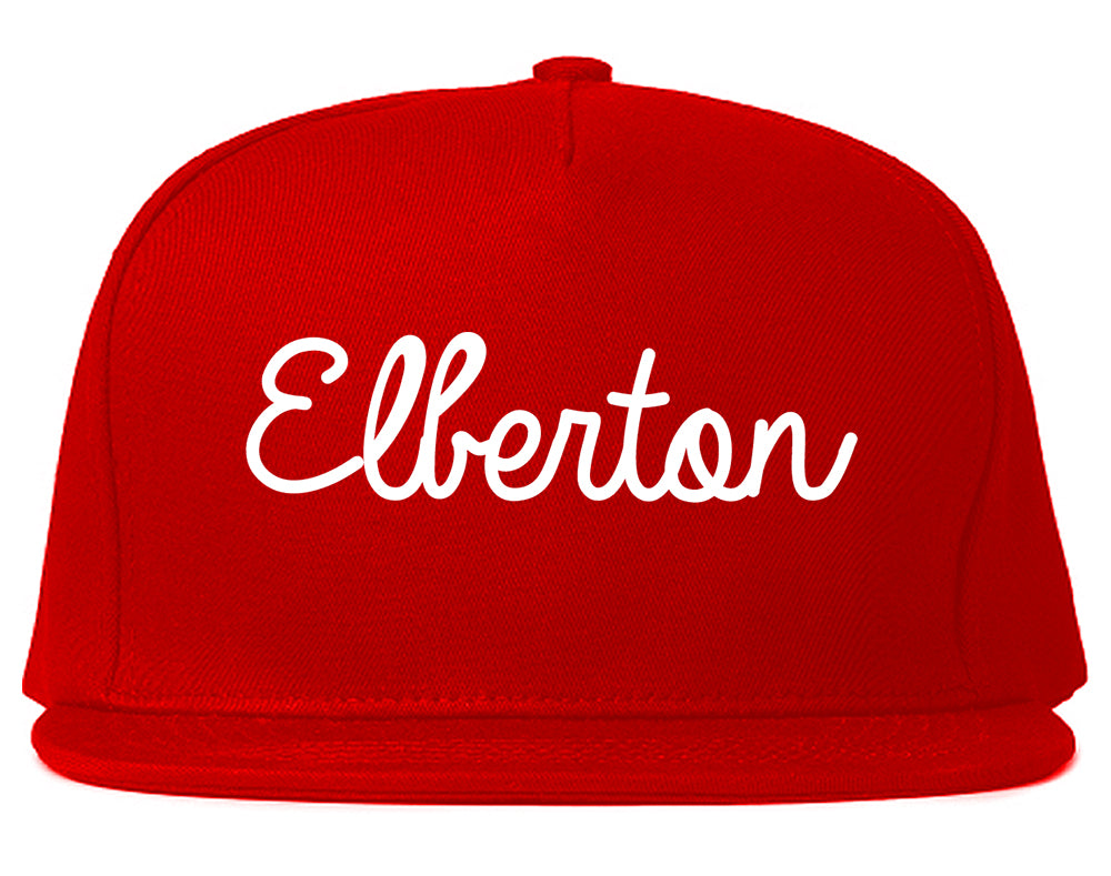 Elberton Georgia GA Script Mens Snapback Hat Red