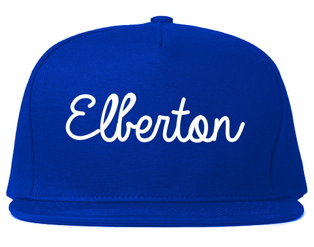Elberton Georgia GA Script Mens Snapback Hat Royal Blue