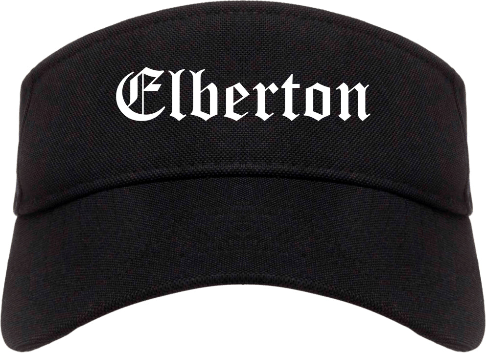 Elberton Georgia GA Old English Mens Visor Cap Hat Black