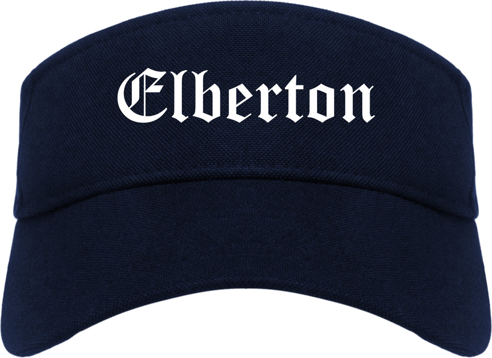 Elberton Georgia GA Old English Mens Visor Cap Hat Navy Blue