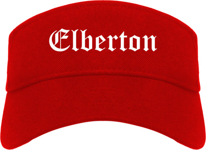 Elberton Georgia GA Old English Mens Visor Cap Hat Red