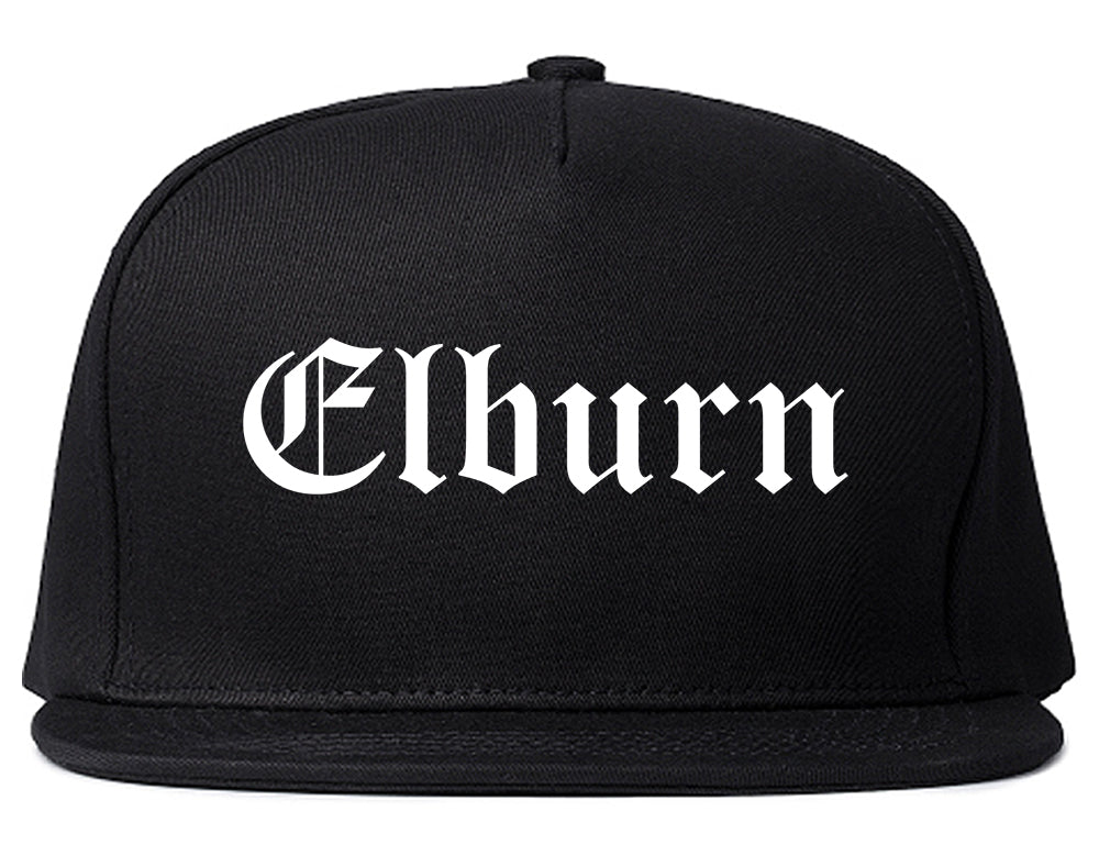 Elburn Illinois IL Old English Mens Snapback Hat Black