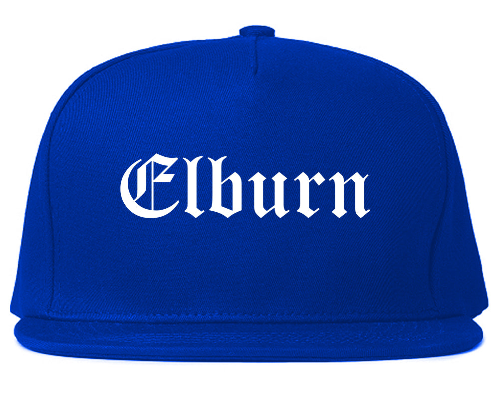 Elburn Illinois IL Old English Mens Snapback Hat Royal Blue
