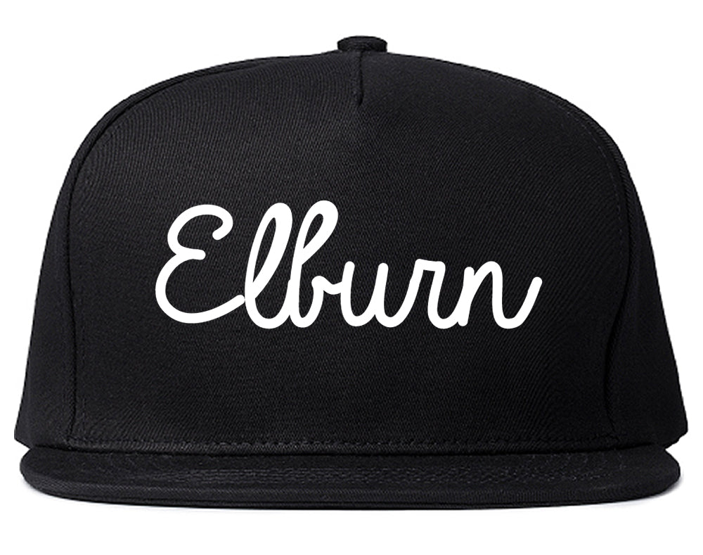 Elburn Illinois IL Script Mens Snapback Hat Black