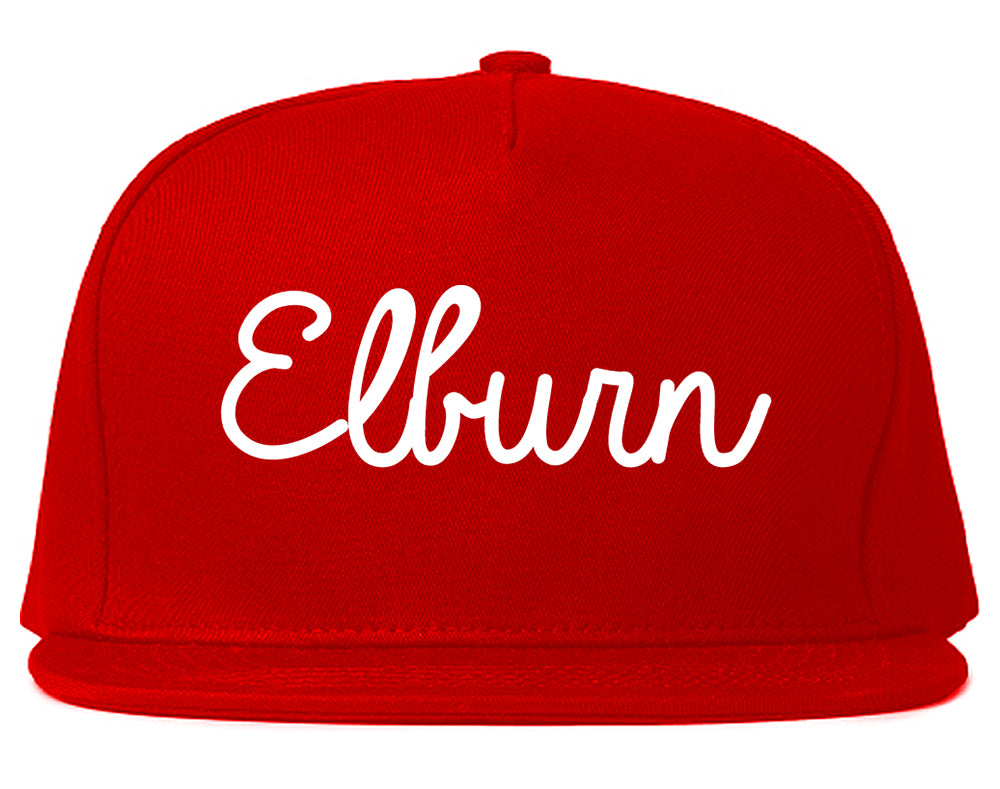 Elburn Illinois IL Script Mens Snapback Hat Red