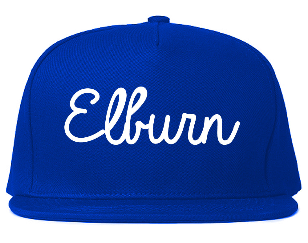 Elburn Illinois IL Script Mens Snapback Hat Royal Blue