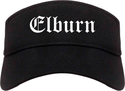 Elburn Illinois IL Old English Mens Visor Cap Hat Black