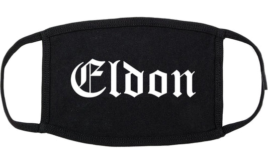 Eldon Missouri MO Old English Cotton Face Mask Black