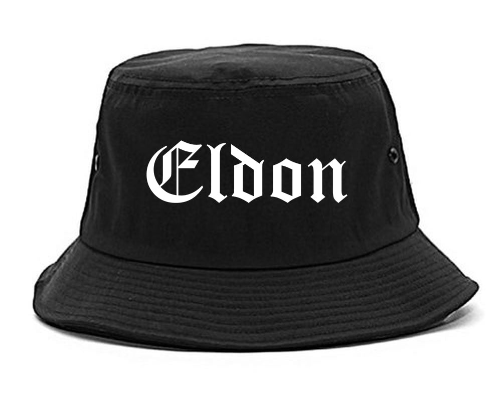 Eldon Missouri MO Old English Mens Bucket Hat Black