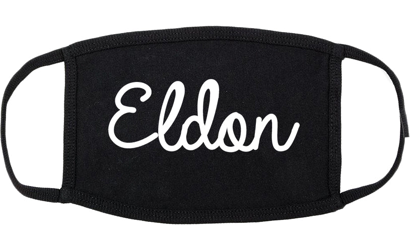 Eldon Missouri MO Script Cotton Face Mask Black