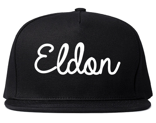 Eldon Missouri MO Script Mens Snapback Hat Black