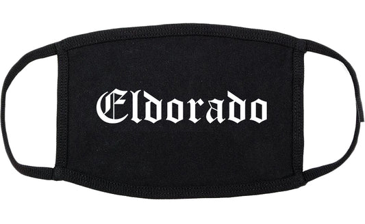 Eldorado Illinois IL Old English Cotton Face Mask Black