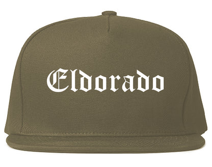 Eldorado Illinois IL Old English Mens Snapback Hat Grey