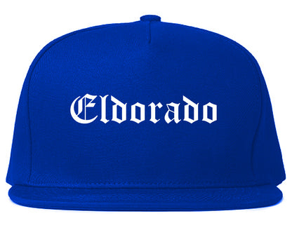 Eldorado Illinois IL Old English Mens Snapback Hat Royal Blue