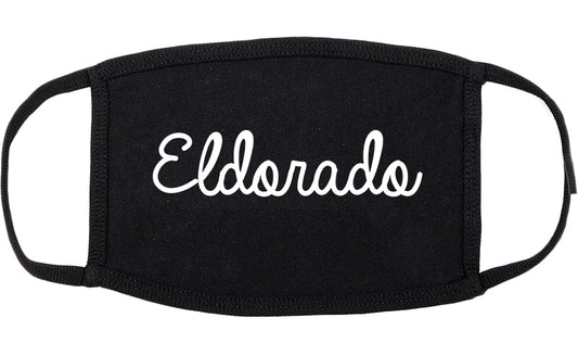 Eldorado Illinois IL Script Cotton Face Mask Black