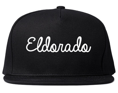 Eldorado Illinois IL Script Mens Snapback Hat Black
