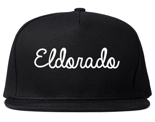 Eldorado Illinois IL Script Mens Snapback Hat Black