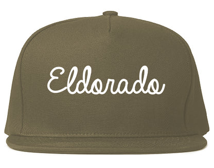 Eldorado Illinois IL Script Mens Snapback Hat Grey