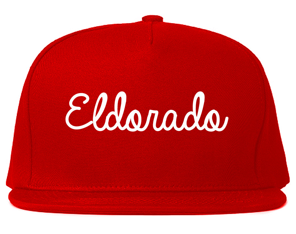 Eldorado Illinois IL Script Mens Snapback Hat Red