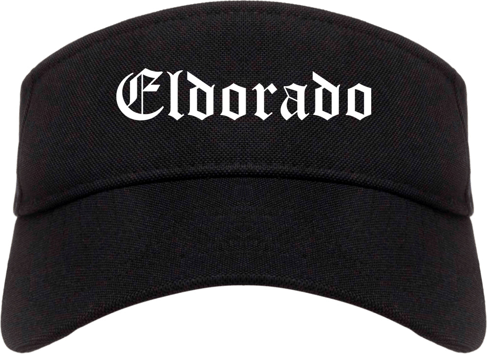 Eldorado Illinois IL Old English Mens Visor Cap Hat Black