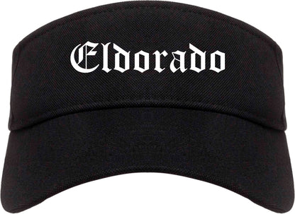 Eldorado Illinois IL Old English Mens Visor Cap Hat Black
