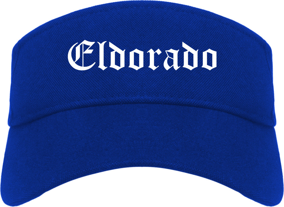 Eldorado Illinois IL Old English Mens Visor Cap Hat Royal Blue