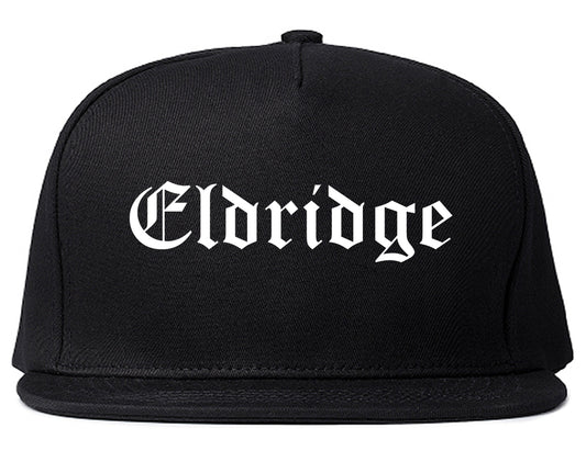 Eldridge Iowa IA Old English Mens Snapback Hat Black