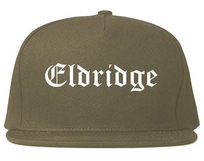 Eldridge Iowa IA Old English Mens Snapback Hat Grey