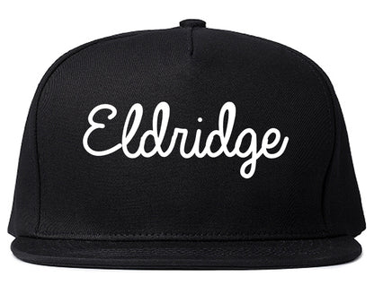 Eldridge Iowa IA Script Mens Snapback Hat Black