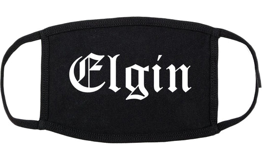 Elgin Illinois IL Old English Cotton Face Mask Black