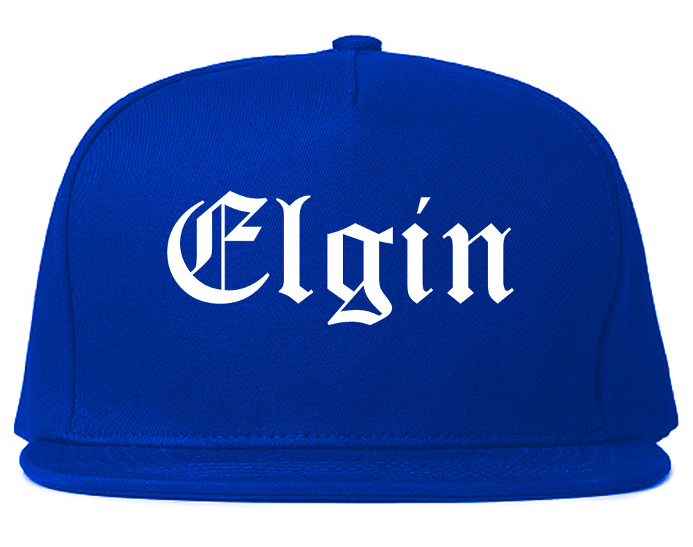 Elgin Illinois IL Old English Mens Snapback Hat Royal Blue
