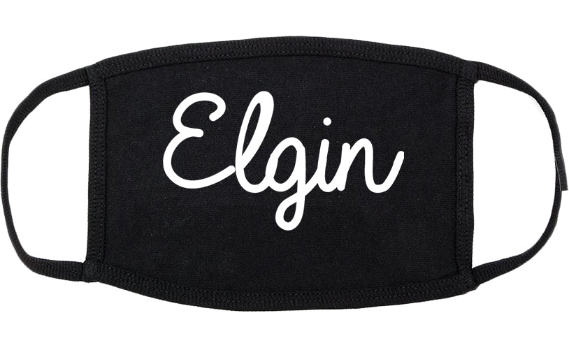 Elgin Illinois IL Script Cotton Face Mask Black