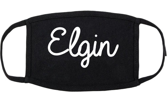 Elgin Illinois IL Script Cotton Face Mask Black