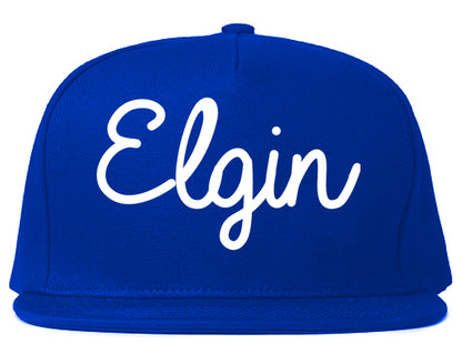 Elgin Illinois IL Script Mens Snapback Hat Royal Blue
