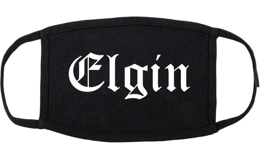 Elgin Texas TX Old English Cotton Face Mask Black